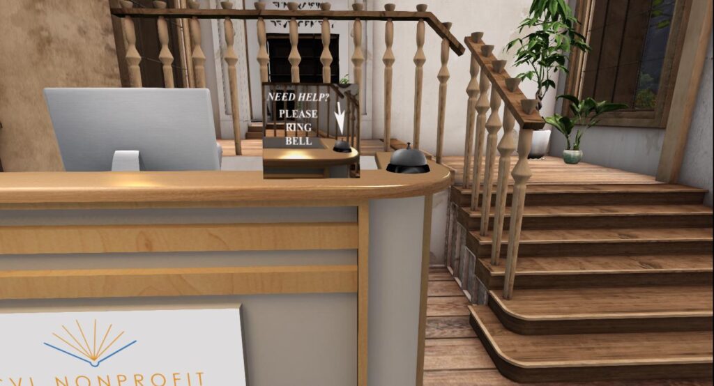 Desk Sign on the NPC Welcome Desk for Bell Ring