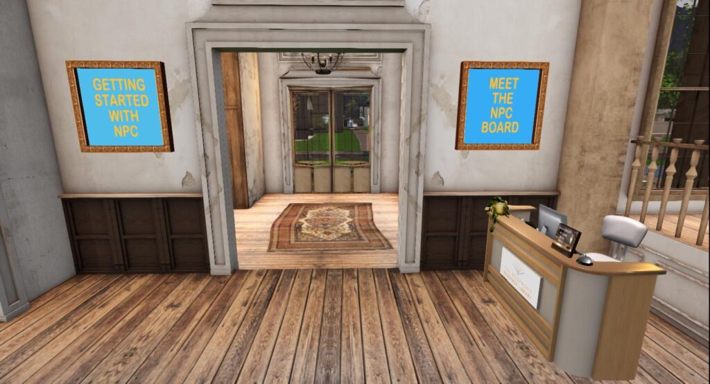 New NPC CVL Welcome Desk Looking Towards Front Door